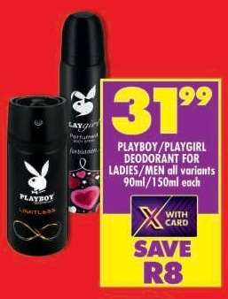PLAYBOY/PLAYGIRL DEODORANT FOR LADIES/MEN