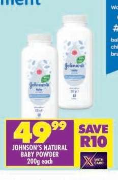 JOHNSON'S NATURAL BABY POWDER