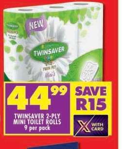 TWINSAVER 2-PLY MINI TOILET ROLLS