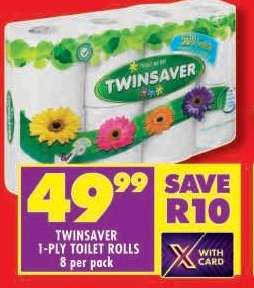 TWINSAVER 1-PLY TOILET ROLLS
