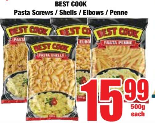 BEST COOK Pasta Screws / Shells / Elbows / Penne