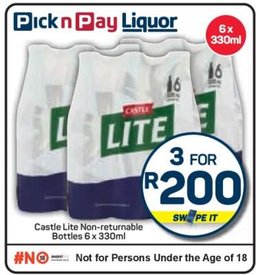 Castle Lite Non-returnable Bottles
