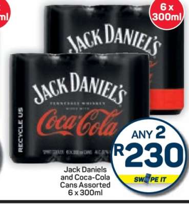 Jack Daniels and Coca-Cola Cans Assorted