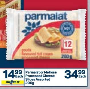 Parmalat or Melrose Processed Cheese Slices Assorted 200g