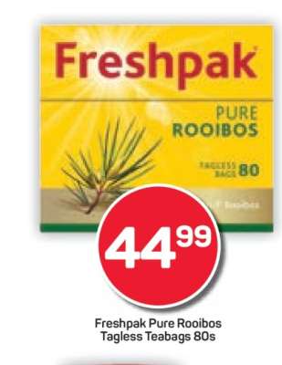 Freshpak Pure Rooibos Tagless Teabags 80s