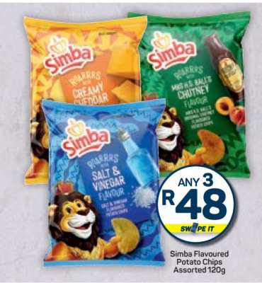 Simba Flavoured Potato Chips Assorted 120g