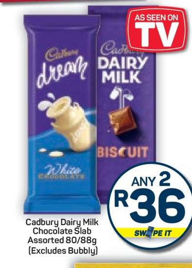 Cadbury Dairy Milk Chocolate Slab Assorted 80/88g