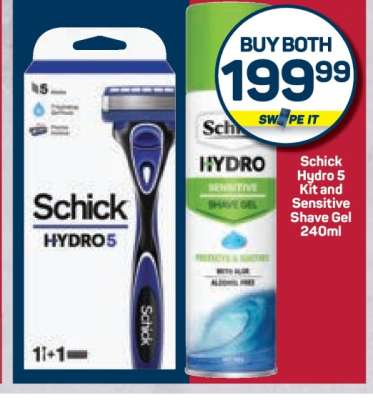 Schick Hydro 5 Kit and Sensitive Shave Gel 240ml