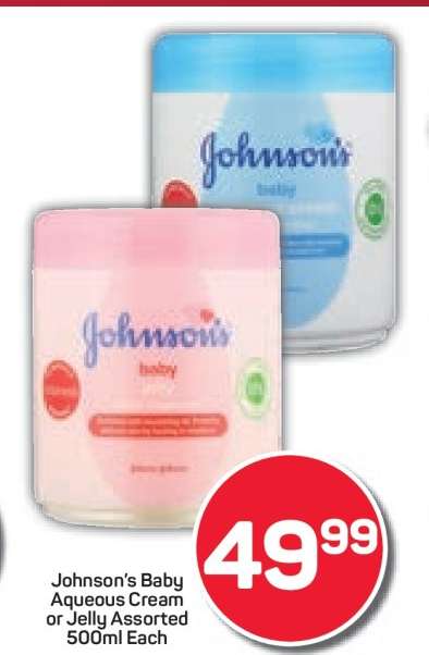 Johnson's Baby Aqueous Cream or Jelly Assorted