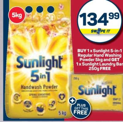 Sunlight 5-in-1 Handwash Powder 5kg