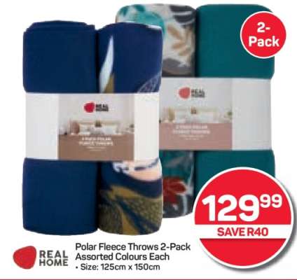 Polar Fleece Throws 2-Pack