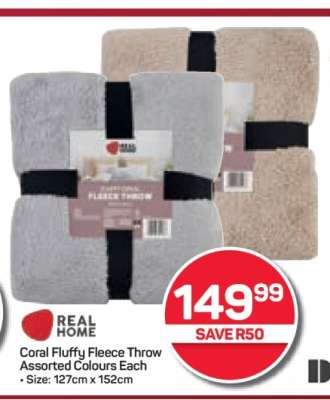Coral Fluffy Fleece Throw