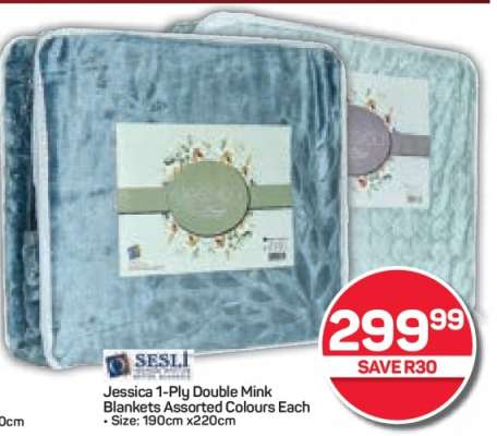 Jessica 1-Ply Double Mink Blankets