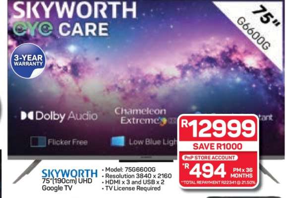 Skyworth 75" UHD Google TV