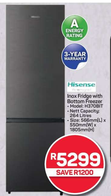 Inox Fridge with Bottom Freezer