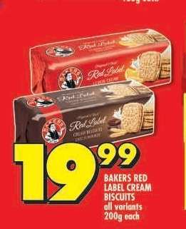 BAKERS RED LABEL CREAM BISCUITS