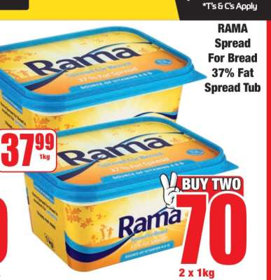 RAMA Spread For Bread 37% Fat Spread Tub