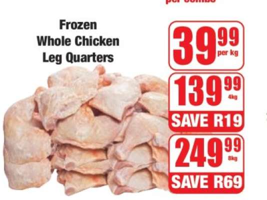 Frozen Whole Chicken Leg Quarters