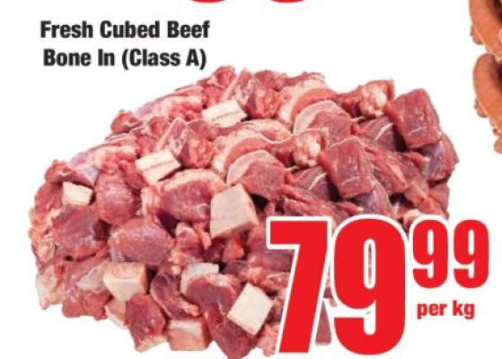 Fresh Cubed Beef (Bone In) Class A