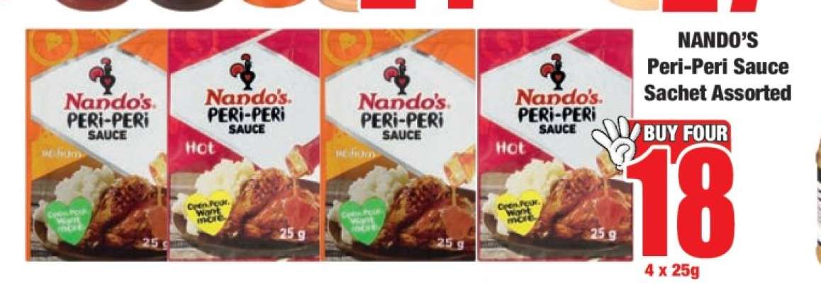 Nando's Peri-Peri Sauce Sachet Assorted