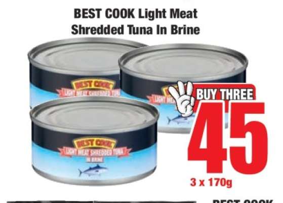 BEST COOK Light Meat Shredded Tuna In Brine