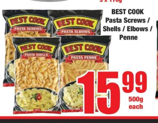 BEST COOK Pasta Screws / Shells / Elbows / Penne