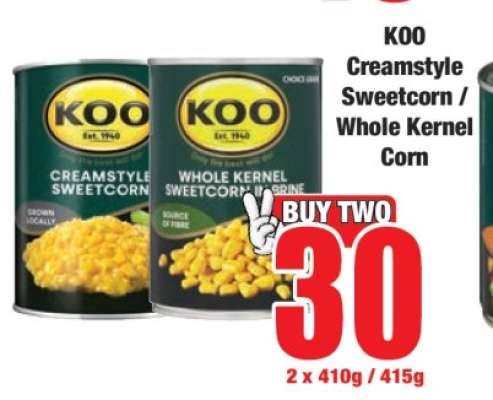 KOO Creamstyle Sweetcorn / Whole Kernel Corn