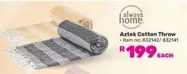 Always Home Aztek Cotton Throw-Each