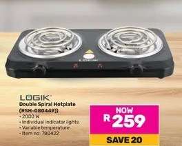 Logik Double Spiral Hotplate RSH-080449