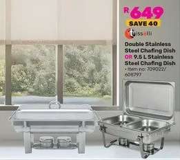 Tissolli Double Stainless Steel Chafing Dish Or 9.5L Stainless Steel Chafing Dish