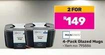 Mainstays 4-Pack Glazed Mugs-For 2