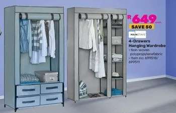 Mainstays 4 Drawers Hanging Wardrobe