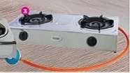 Cadac 2 Plate Stainless Steel Gas Stove With Hose & Regulator 193E