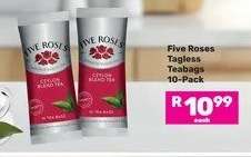 Five Roses Tagless Teabags 10 Pack-Each