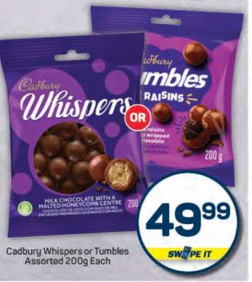 CADBURY Whispers or Tumbles