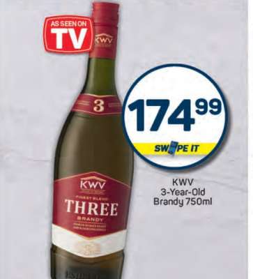 KWV 3-Year Old Brandy 750ml