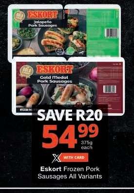Eskort Frozen Pork Sausages