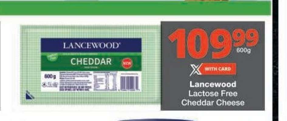 Lancewood Lactose Free Cheddar Cheese