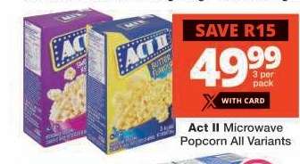 Act II Microwave Popcorn All Variants