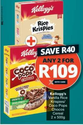 Kellogg's Vanilla Rice Krispies/Coco Pops Chocos Cereal