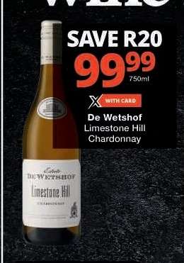 DE WETSHOF LIMESTONE HILL CHARDONNAY