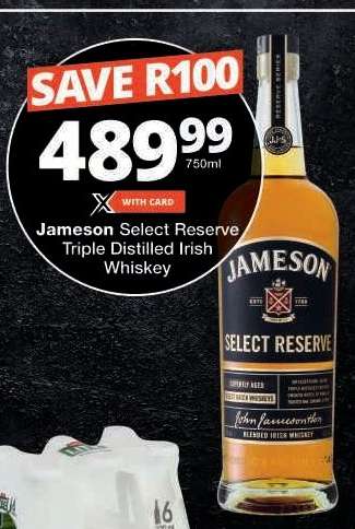 Jameson Select Reserve Triple Distilled Irish Whiskey