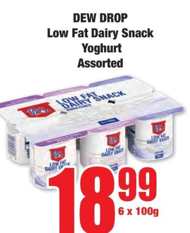 DEW DROP Low Fat Dairy Snack Yoghurt Assorted