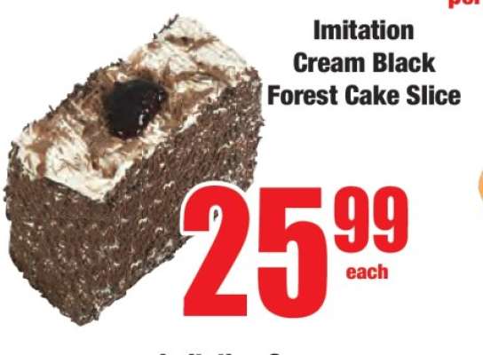 Imitation Cream Black Forest Cake Slice