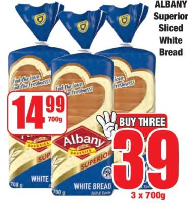 ALBANY Superior Sliced White Bread