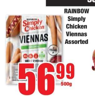 RAINBOW Simply Chicken Viennas Assorted