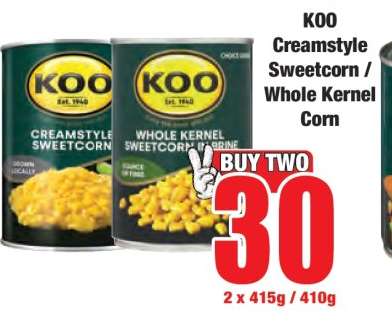 KOO Creamstyle Sweetcorn / Whole Kernel Corn