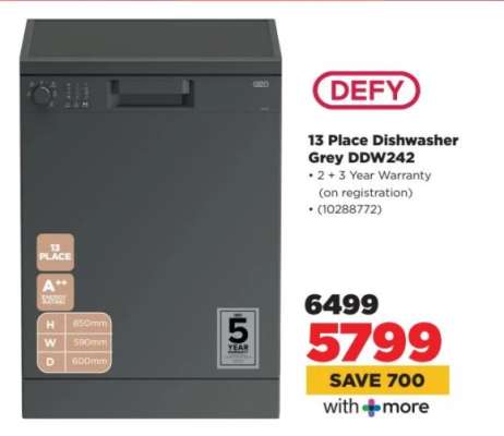 13 Place Dishwasher Grey DDW242