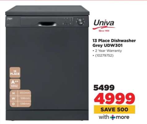 13 Place Dishwasher Grey UDW301