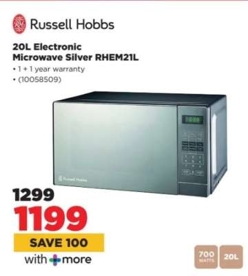 20L Electronic Microwave Silver RHEM21L